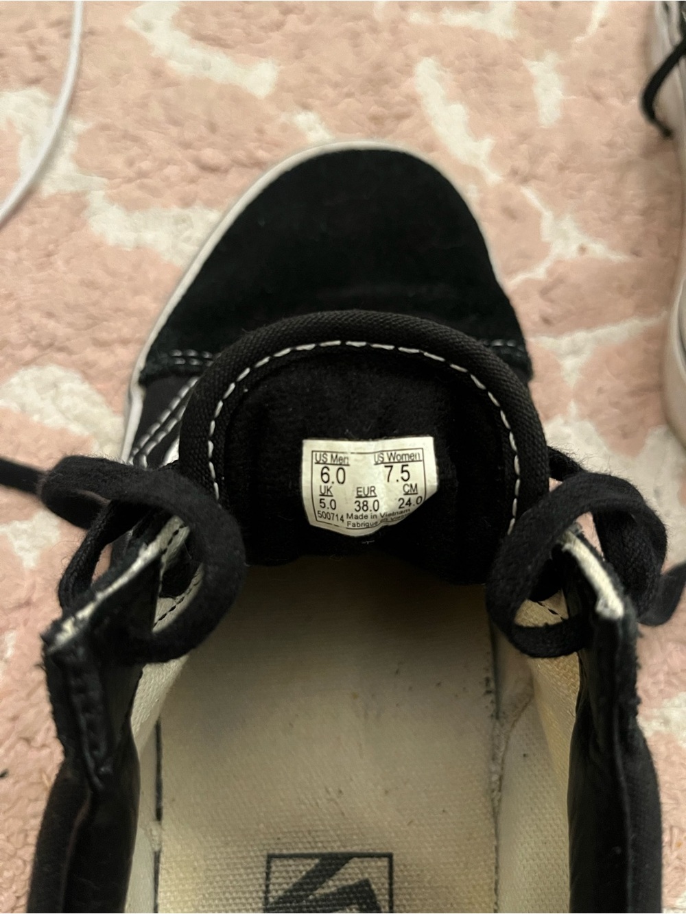 Vans Old Skool Black White Sneakers Womens 7.5 - Picture 4 of 6